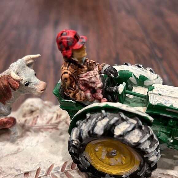 Vtg Collectibles Red Oak Winter Calf on John Deere  Christmas ERTL LOWELL DAVIS - Picture 4 of 7